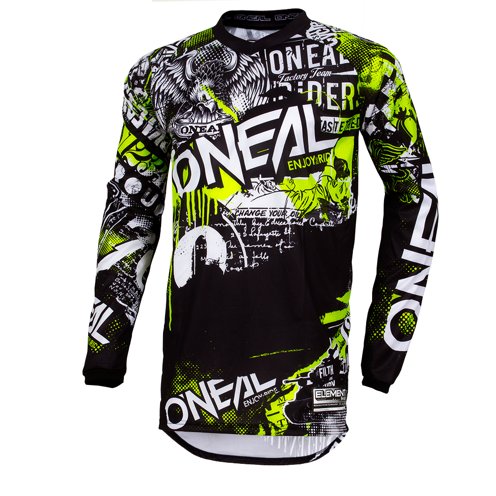 Oneal 2022 Element Attack Jersey - Black/Hi-Viz
