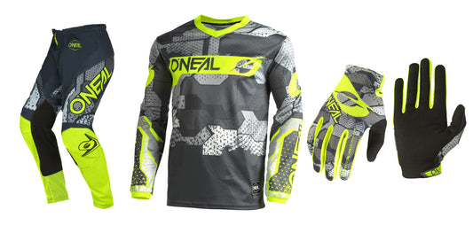 O'NEAL Element Camo Yellow Jersey Pant Gloves Combo
