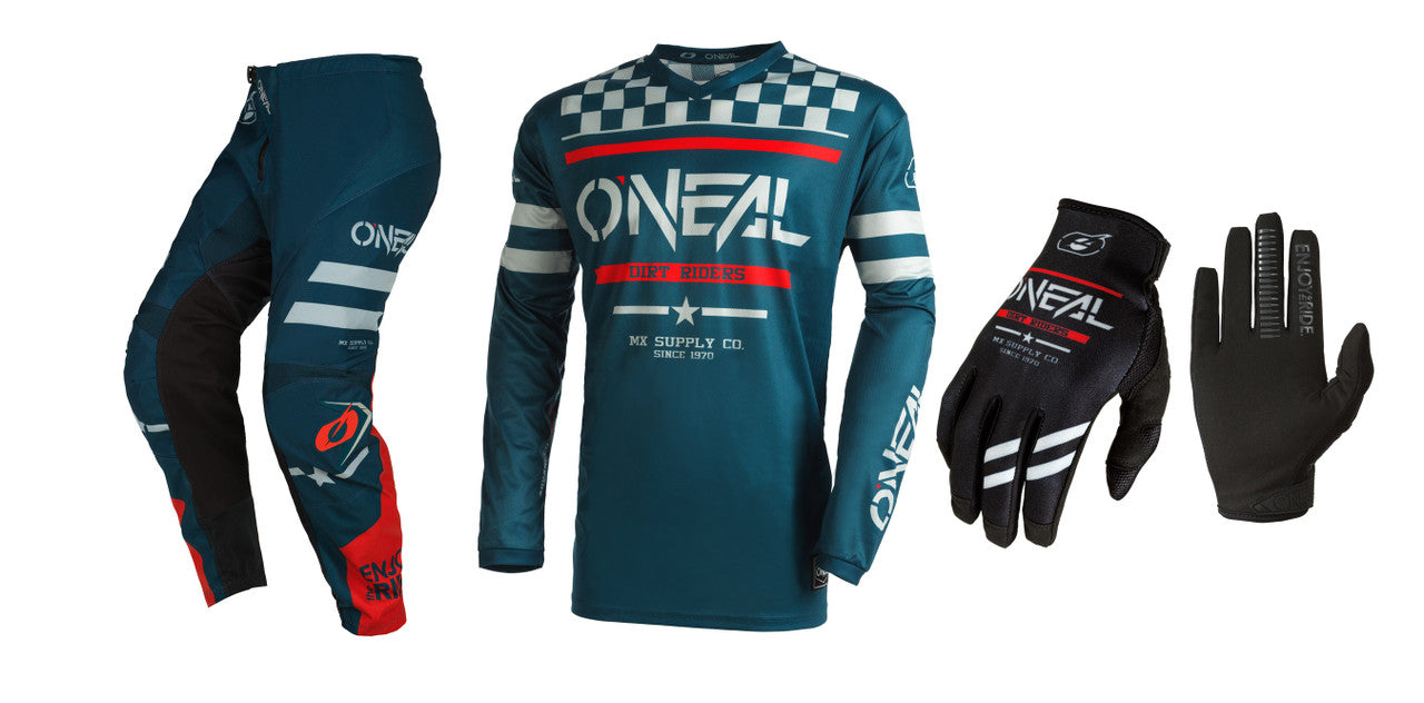 O'NEAL Element Squadron Teal/Grey Jersey Pant Gloves Combo