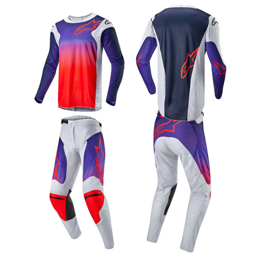 Alpinestars Racer Hoen MX Jersey Pant Combo Light Grey Hot Orange