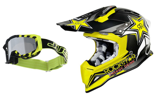 JUST1 J12 Carbon Rockstar Offroad Helmet with Goggle