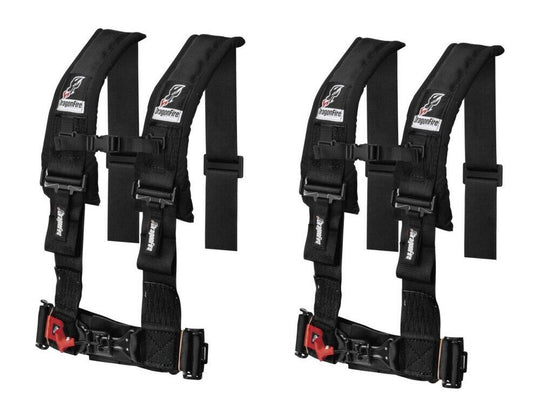 Dragonfire Racing (Set of 2) 4-Point 3" H-Style Harness With Sternum Clip Black