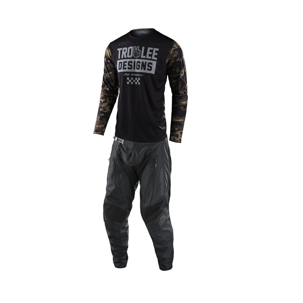 Troy Lee Designs Scout GP Jersey Pant Combo Peace & Wheelies Green