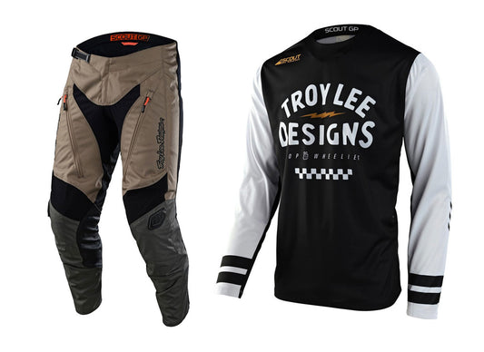 Troy Lee Designs 2023 Scout GP Ride On Jersey Pant Combo - Black/White