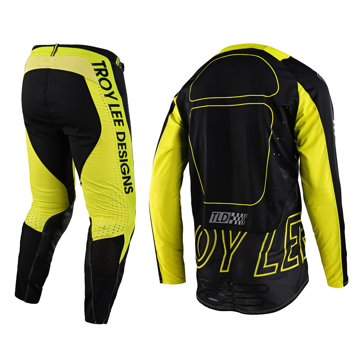 Troy Lee Designs 2023 SE Pro Jersey Pant Combo Drop In Black/Glo Yellow
