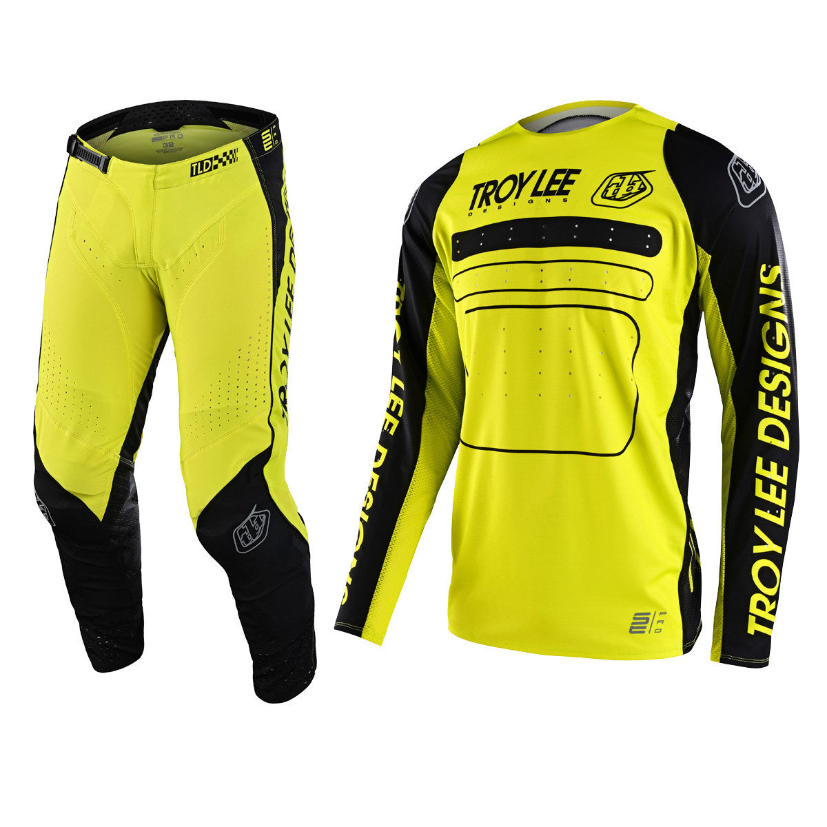 Troy Lee Designs 2023 SE Pro Jersey Pant Combo Drop In Black/Glo Yellow