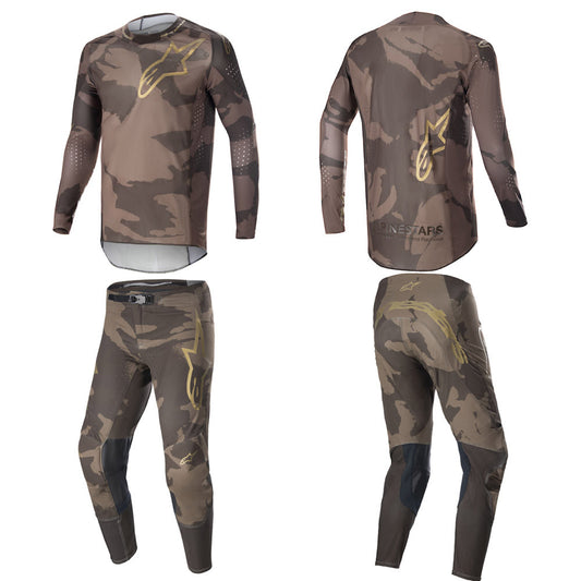 Alpinestars Supertech LE Squad MX Jersey Pant Combo Brown Kangaroo Gold