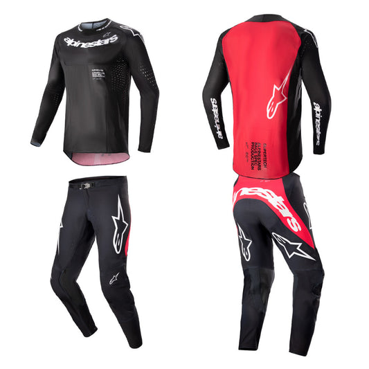 Alpinestars Supertech Ward MX Jersey Pant Combo Black/Red Berry