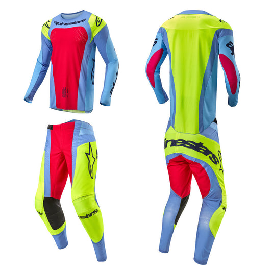 Alpinestars Techstar Ocuri MX Jersey Pant Combo Light Blue/Yellow/Flo/Red Berry
