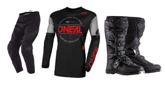 O'Neal 2024 Element Brand Jersey Pant Element Boot Combo Black/Red