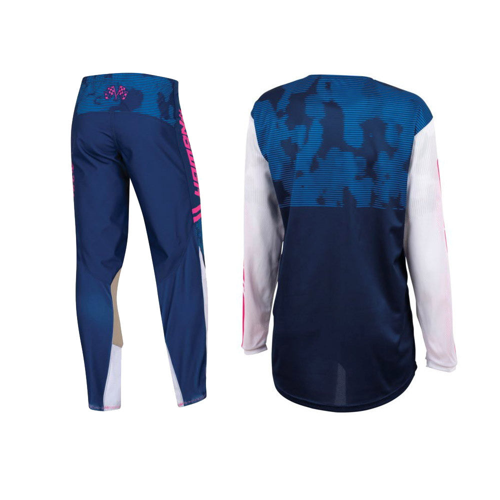 Answer Racing 2023 Youth Akron Trials Jersey Pant Combo Blue/White/Magenta