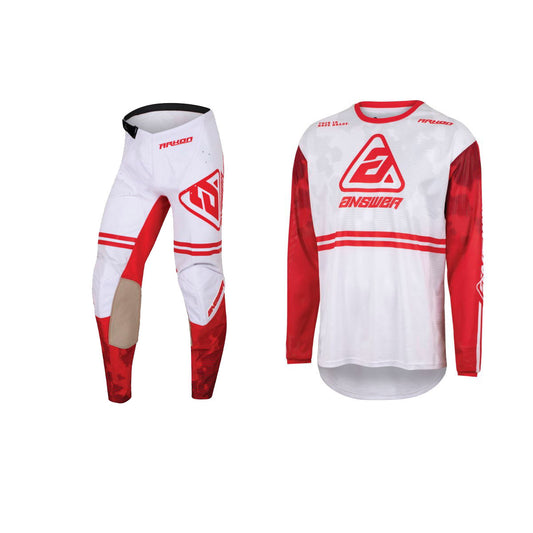 Answer Racing 2023 Youth Akron Trials Jersey Pant Combo Red/White