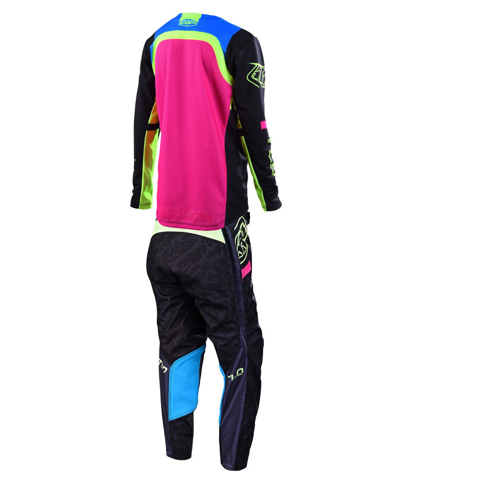 Troy Lee Designs 2022 Youth GP Jersey and Pant Combo Fractura Black/Yellow