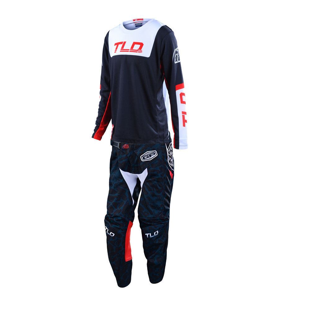 Troy Lee Designs 2022 Youth GP Jersey and Pant Combo Fractura Navy/Red