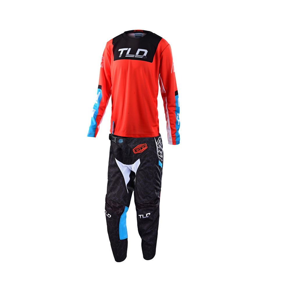 Troy Lee Designs 2022 Youth GP Jersey and Pant Combo Fractura Orange/Black