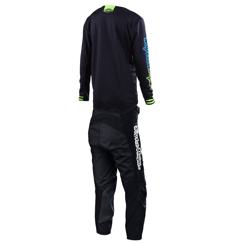Troy Lee Designs 2022 Youth GP Jersey and Pant Combo Mono Black/Yellow/Cyan