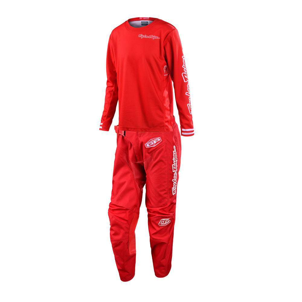 Troy Lee Designs 2022 Youth GP Jersey and Pant Combo Mono Red