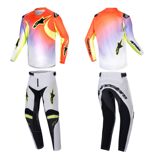 Alpinestars Youth Racer Lucent MX Jersey Pant Combo White/Neon Red/Yel Flo
