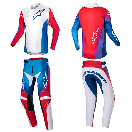 Alpinestars Youth Racer Pneuma MX Jersey Pant Combo Blue/Mars Red/White